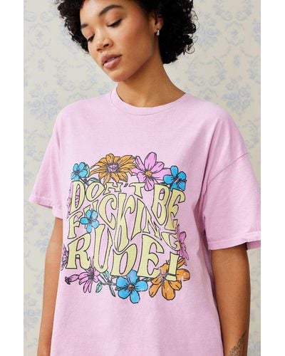 Urban Outfitters Uo Don't Be Rude Dad T-shirt - Pink