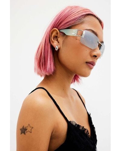 Urban Outfitters Uo Maxine Y2k Rimless Sunglasses - Blue