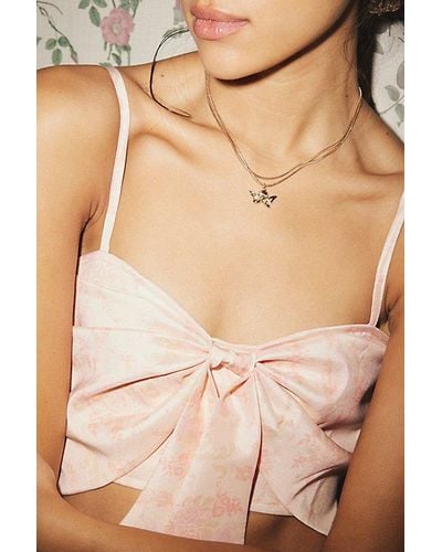 Urban Outfitters Delicate Cherub Charm Necklace - Natural