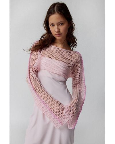 Urban Outfitters Sammi Brushed Shrug Sweater - Pink