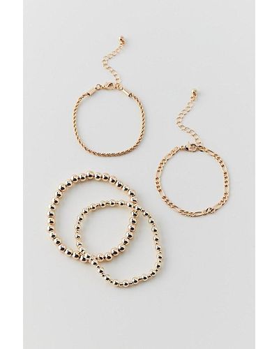 Urban Outfitters Ball Bead Stack Bracelet Set - White
