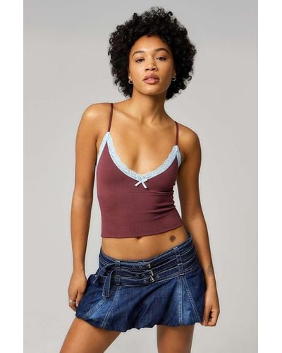 Urban Outfitters Uo Ren Lace Cami - Blue