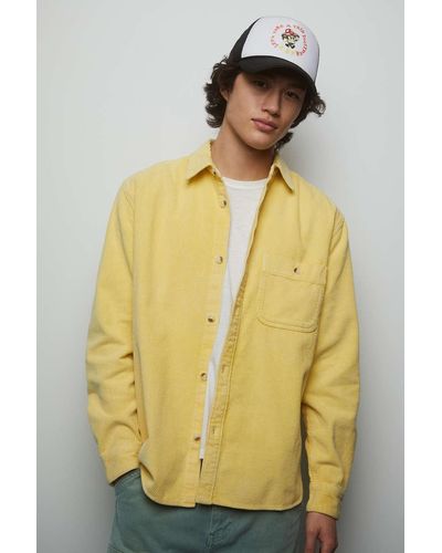 Urban Outfitters Uo Big Corduroy Oversized Work Shirt - Yellow