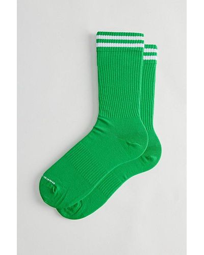 Happy Socks Striped Sneaker Crew Sock - Green