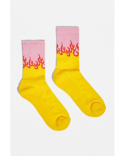 Urban Outfitters Uo Pink Flame Socks