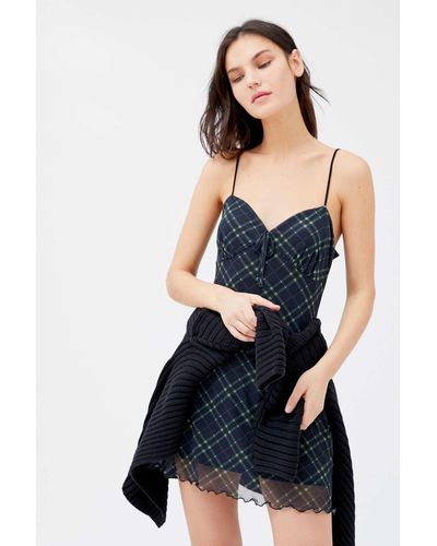 Urban Outfitters Uo Elodie Mesh Mini Dress - Blue