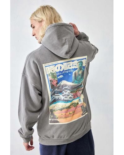 Urban Outfitters Uo Grey Collage Postcard Hoodie