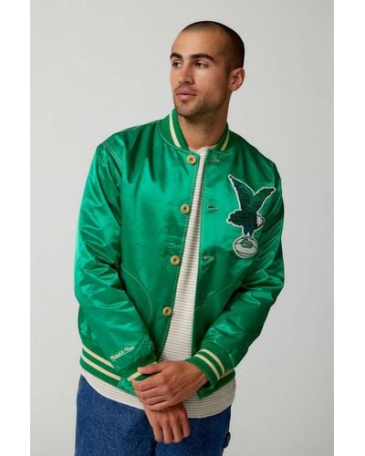 Mitchell & Ness Philadelphia Eagles Nfl Varsity Jacket In Green,at Urban Outfitters