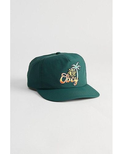 Obey Tropical 5-Panel Baseball Hat - Green
