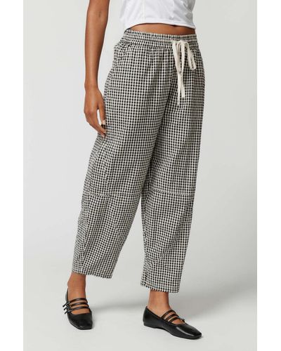 Urban Outfitters Uo Jay Gingham Wide-leg Pant - Gray