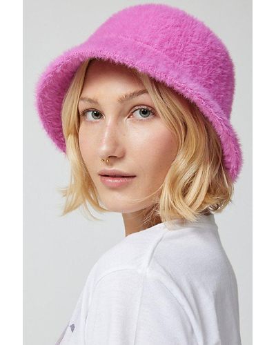 Urban Outfitters Cassie Fuzzy Bucket Hat - Pink