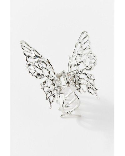 Urban Outfitters Charley Metal Butterfly Claw Clip - White