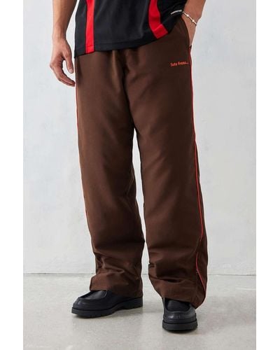 iets frans... Finn Chocolate Microfiber Track Trousers - Brown