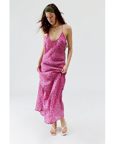 Urban Renewal Remade Sari Maxi Slip Dress - Pink
