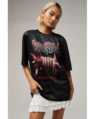Wasted Paris Mesh Jersey T-shirt - Black