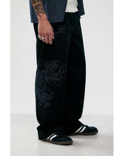 Ed Hardy Uo Exclusive Black Dragon Beach Trousers