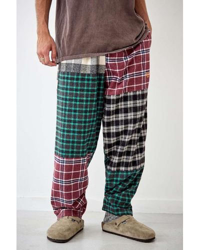 Urban Outfitters Uo Patchwork Check Joggers - Green