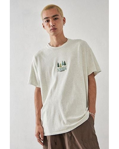 Urban Outfitters Uo Oat Montreal Embroidered Tee - Grey