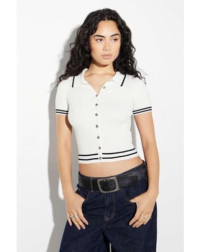 Urban Outfitters Uo Knit Polo Shirt - White
