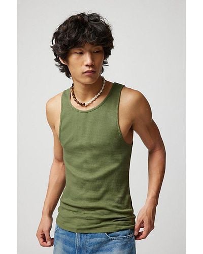 Urban Outfitters Uo Classic Ribbed Tank Top - Green