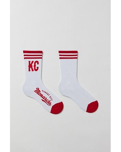 Urban Outfitters Kansas City Striped Crew Sock - Red