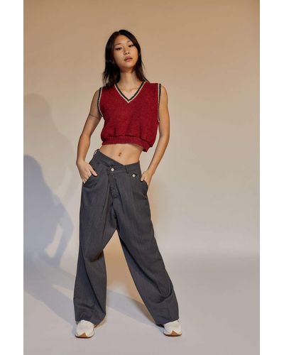 Urban Renewal Remade Pinstripe Crossover Pant - Multicolour