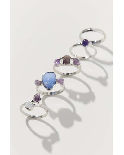 Urban Outfitters Marseille Genuine Stone Ring Set - Blue