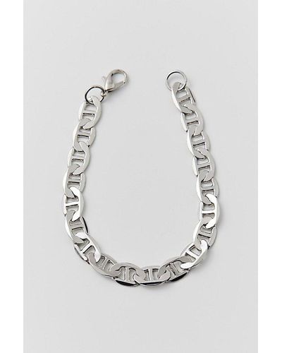 Urban Outfitters Flat Mariner Chain Stainless Steel Bracelet - Gray