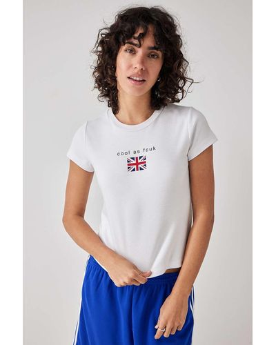 French Connection Cool As Union Jack T-shirt Top - White