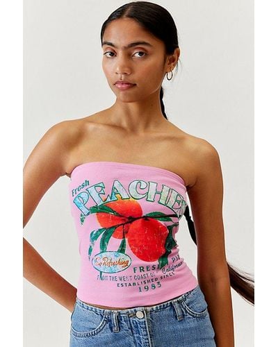 Urban Outfitters Peaches Tube Top - Red