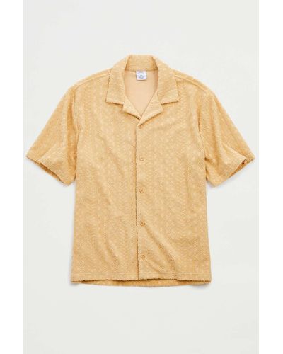 Urban Outfitters Uo Jacquard Terry Button-down Shirt - Multicolour