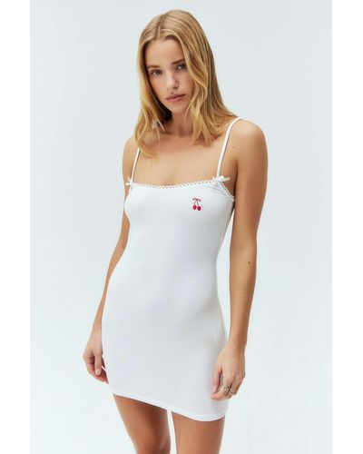 Motel Sunali Cherry Mini Dress - White