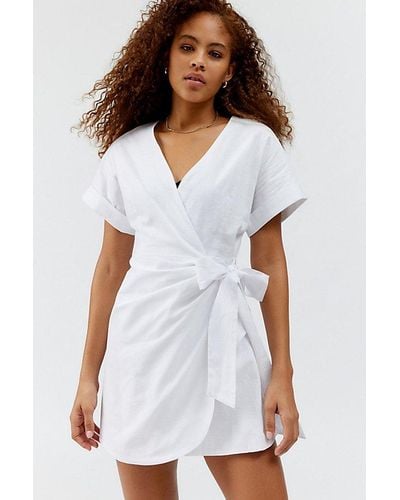 Glamorous Mini Wrap Dress - White