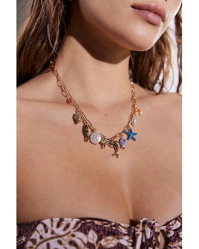 Urban Outfitters Ortley Beach Charm Necklace - Black