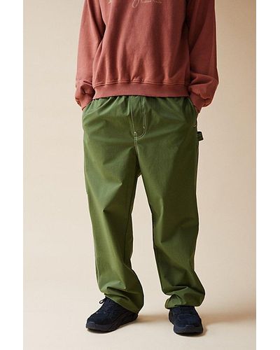 Urban Outfitters Uo Nylon Skate Fit Carpenter Pant - Green