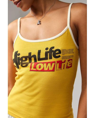 Urban Outfitters Uo High Life Low Life Graphic Cami - Yellow