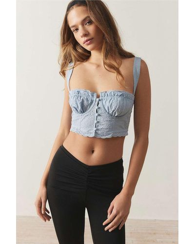 Out From Under Picnic Corset Top - Blue