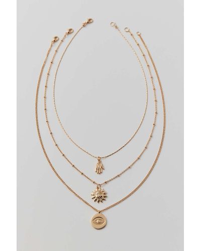 Urban Outfitters Celestial Layering Necklace Set - White
