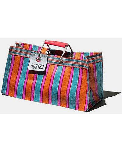 Puebco Wide Recycled Plastic Stripe Bag - Red