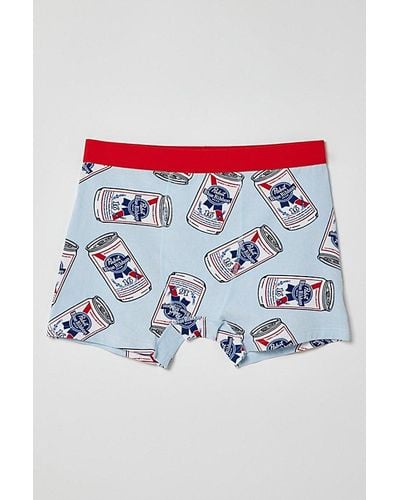 Urban Outfitters Pabst Ribbon Tossed Cans Boxer Brief - Blue