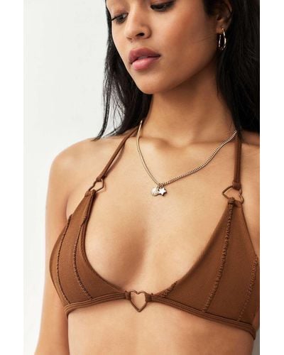Out From Under Heart Of Gold Bikini Top - Brown