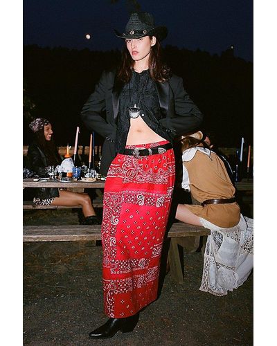 Urban Renewal Remade Pieced Bandana Maxi Skirt - Black