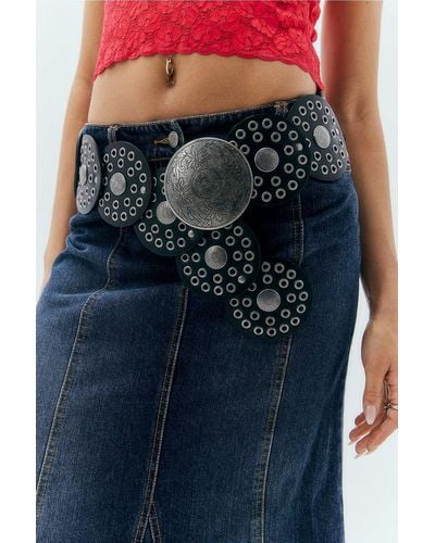 Urban Outfitters Uo Large Concho Belt - Blue