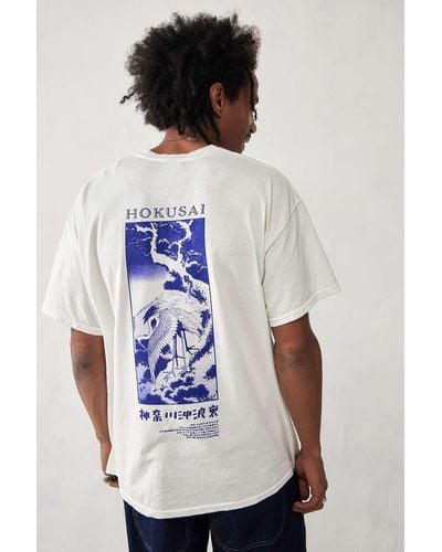 Urban Outfitters Uo White Hokusai Crane T-shirt - Black