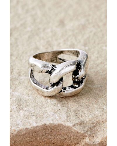 Urban Outfitters Silver-tone Linked Ring - Natural