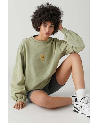 Urban Outfitters Colorado Springs Washed Crewneck Sweatshirt - Green
