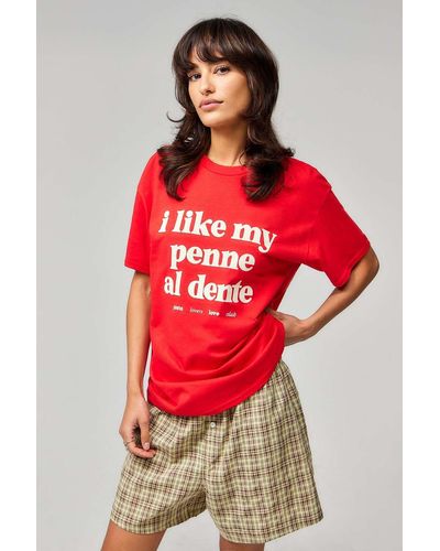 Urban Outfitters Uo Pasta Al Dente T-shirt - Red