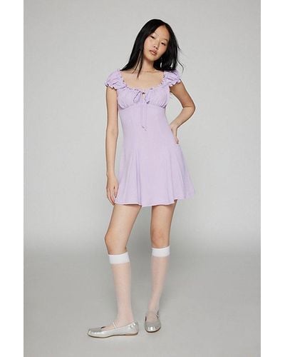 Urban Outfitters Uo Blair Mini Dress - Purple