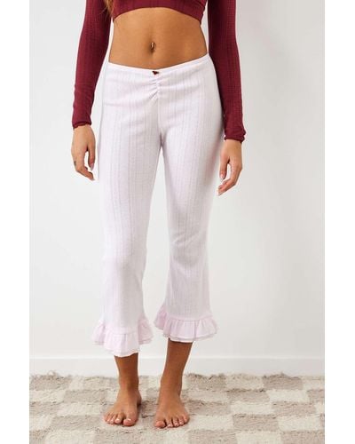 Out From Under Sweet Dreams Kick Flare Lounge Trousers - White