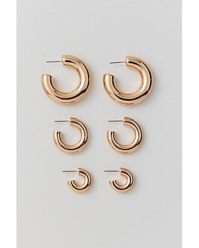 Urban Outfitters Chubby Hoop Earring Set - White